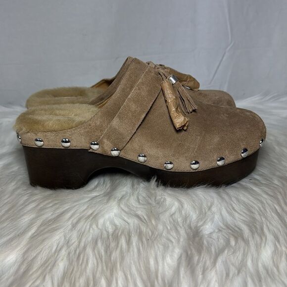 Rag & Bone Johannes Tan Cow‎ Leather Platform Tassel Clogs Sz 41/US 11 - Picture 6 of 9
